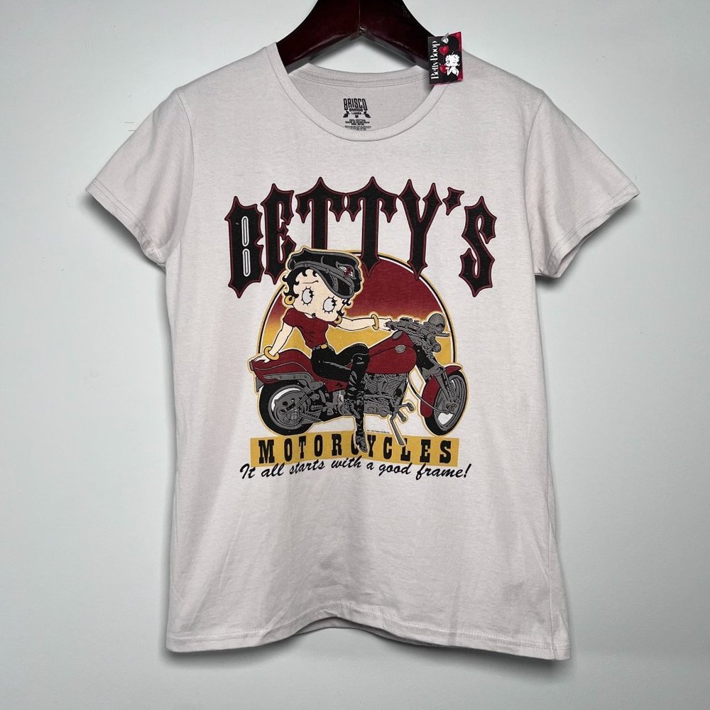 Brisco Brands Betty Boop Short Sleeve Tee Womens Med Betty's‎ Motorcyles New